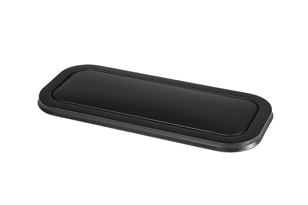 Flat thermoformed lid black