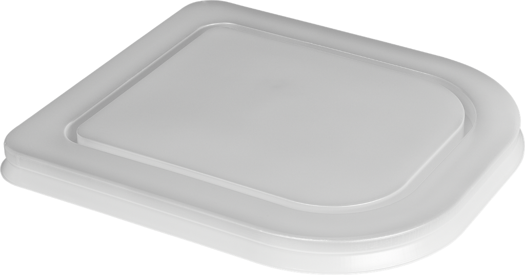 Flat thermoformed half container lid natural