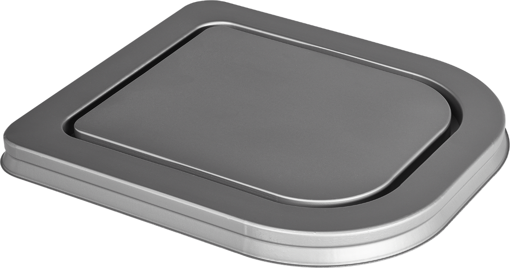 Flat thermoformed half container lid gray