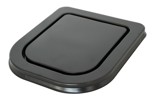 [77THN] Flat thermoformed half container lid black