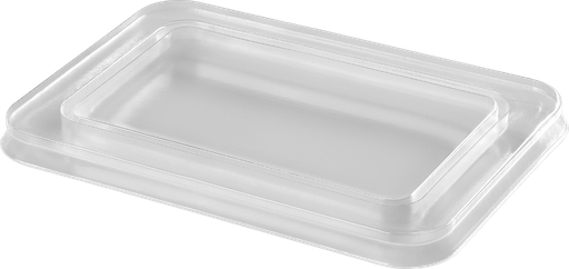 [80THCR] Flat thermoformed takeaway container lid crystal
